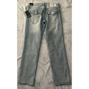 True Religion Geno Relaxed Slim Jeans 33x32 Light Brisk Wash Flap NWT